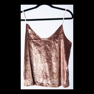 Habitual Womens Aia Light Brown Metallic V-Neck Tank Cami Shell Top Size M NWT